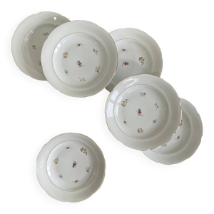 6 assiettes creuses porcelaine - limoges