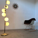 Old floor lamp in brass and opaline design from the 70s Max Bill lamp