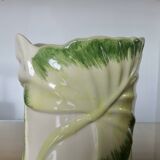 Ceramic vase, floral pattern, numbered and signed 70s 80s