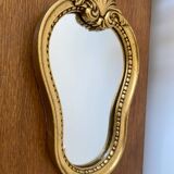 Miroir ancien baroque style Louis XV résine doré décoration vintage