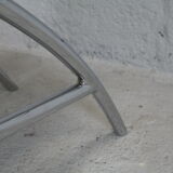 Tubular steel armchair and "cream" leather, France, circa 1970