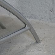 Tubular steel armchair and "cream" leather, France, circa 1970
