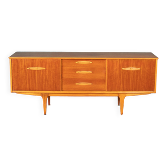 Retro Teak 1960s Long Mid Century Sideboard With Sliding Doors