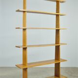 Handcrafted oak bookcase, 1970s