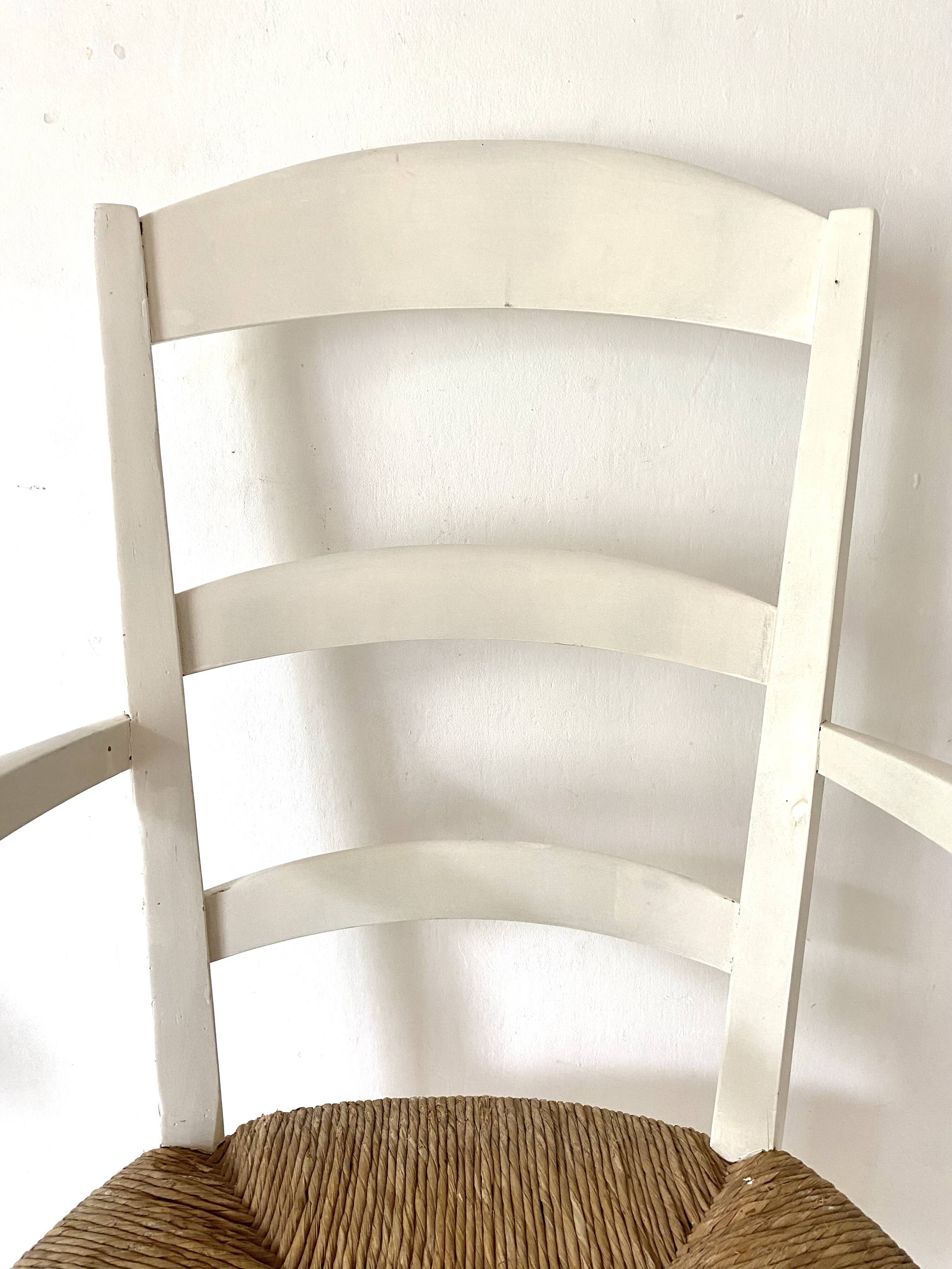 Fauteuil en bois et paille , esprit campagne
