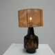 1970s dark glazed ceramic Danish lamp