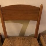 Chaises bois et corde vintage scandinave années 60
