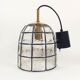 Mid-century iron & clear glass ceiling lamp/pendant from limburg, germany, 1960s