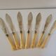English fish knives in silver and ivory, 19th century