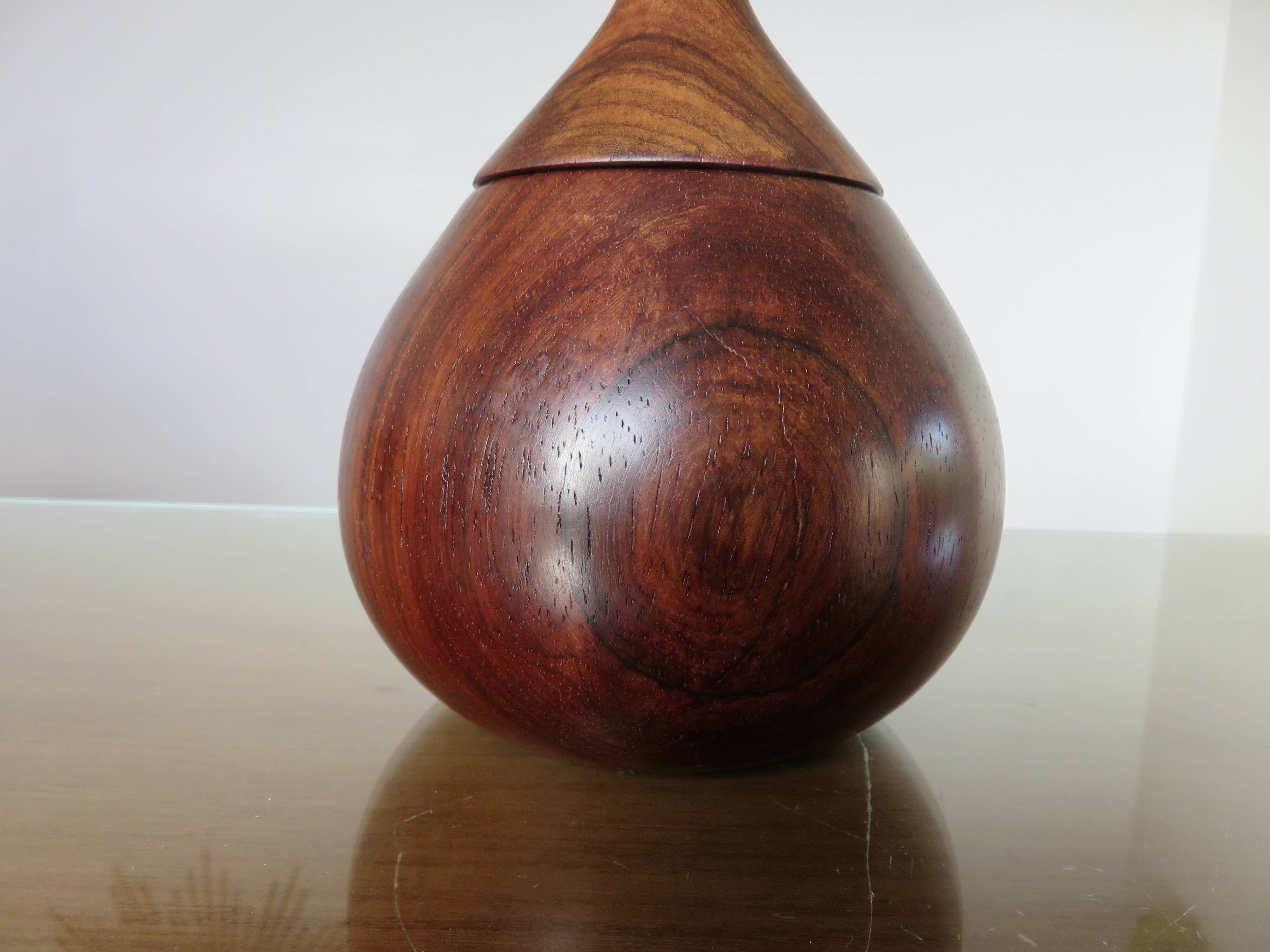 Scandinavian rosewood box, free form, 60s-70s