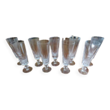 Set of 9 crystal flutes from Bayel cristallerie royale de Champagne