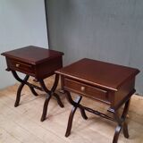 Pair of mahogany bedsides base X
