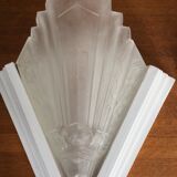 Pair of art deco-style pressed glass sconces