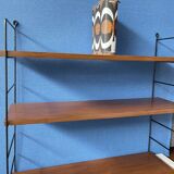 3 teak wall shelves, Nils Strinning 75 cm