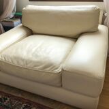 Leather armchair Off-white rock Bobois