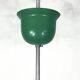 Mid-Century green lacquer and milk glass pendant. Italy 1950s