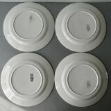 4 assiettes plates Digoin Sarreguemines France, 24 cm