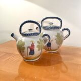 2 old ceramic chevrettes from Charolles