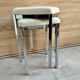 Pair of vintage 1980 chrome stools with white faux leather in very good condition.
