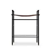 Tabouret de bar Artisan Classic contemporain en cuir marron foncé