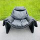 Fauteuil lounge P60 noir par Vittorio Introini pour Saporiti, Italie, années 1960
