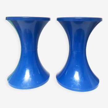 Stools "Tam Tam" blue stamp, 1970