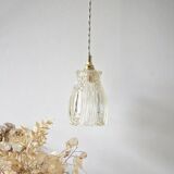 Amber cut glass tulip lamp