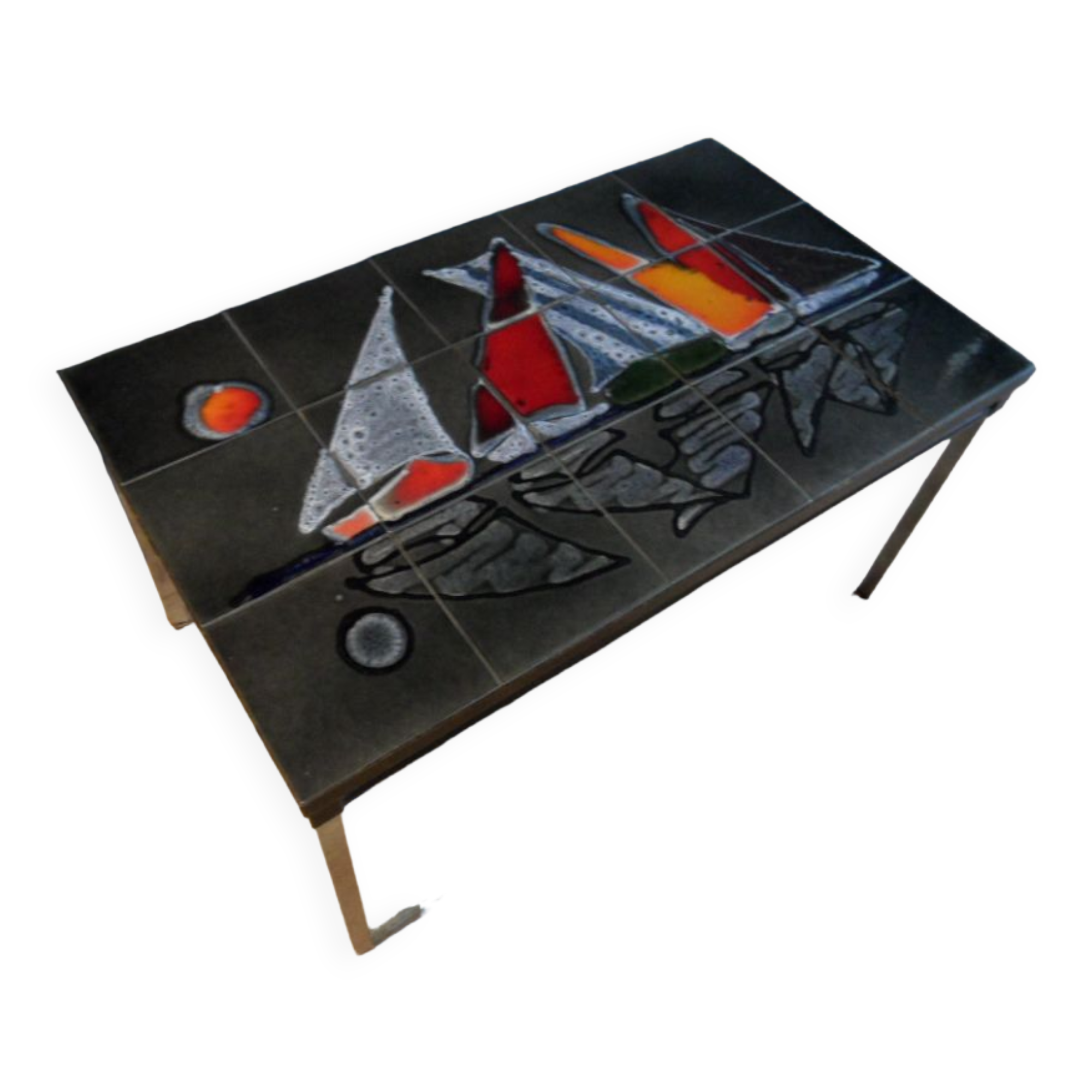 Mid century coffee table with tiles 1960's