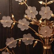1980s wall lamp with 20 Murano glass flowers and 3 lights.