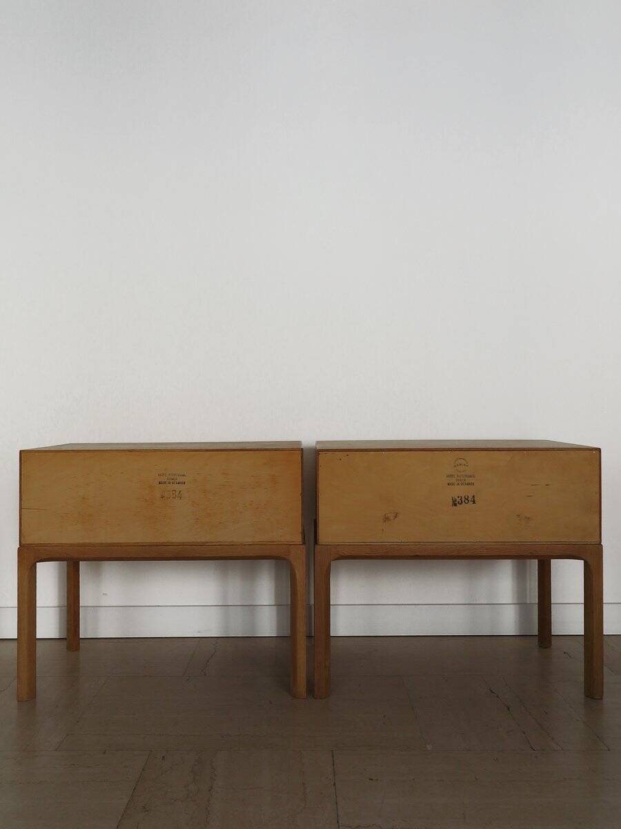 Scandinavian Nightstands in Oak by Kai Kristiansen for Aksel Kjersgaard, 1960s, Set of 2