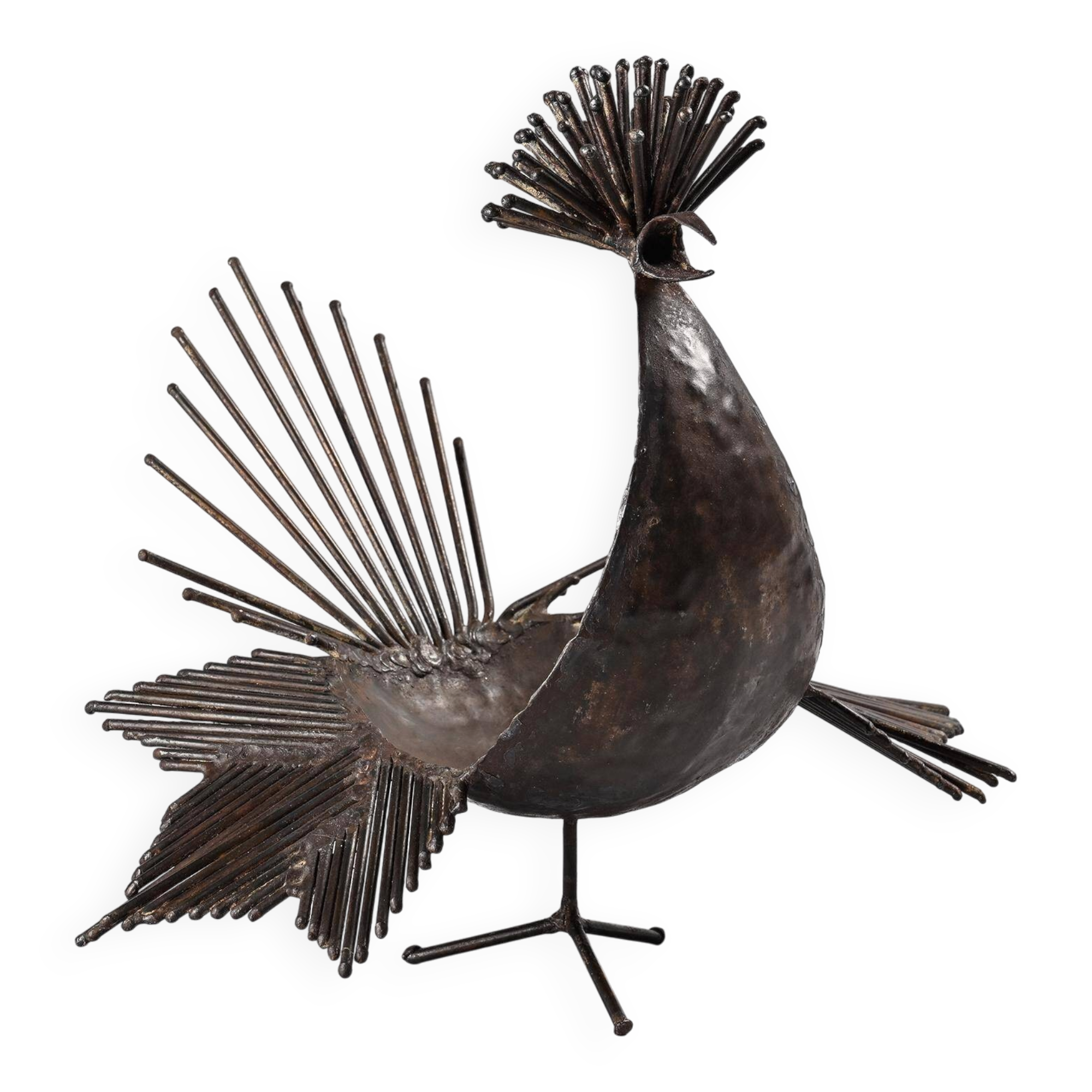 Sculpture coq par Michel Anasse, France vers 1960