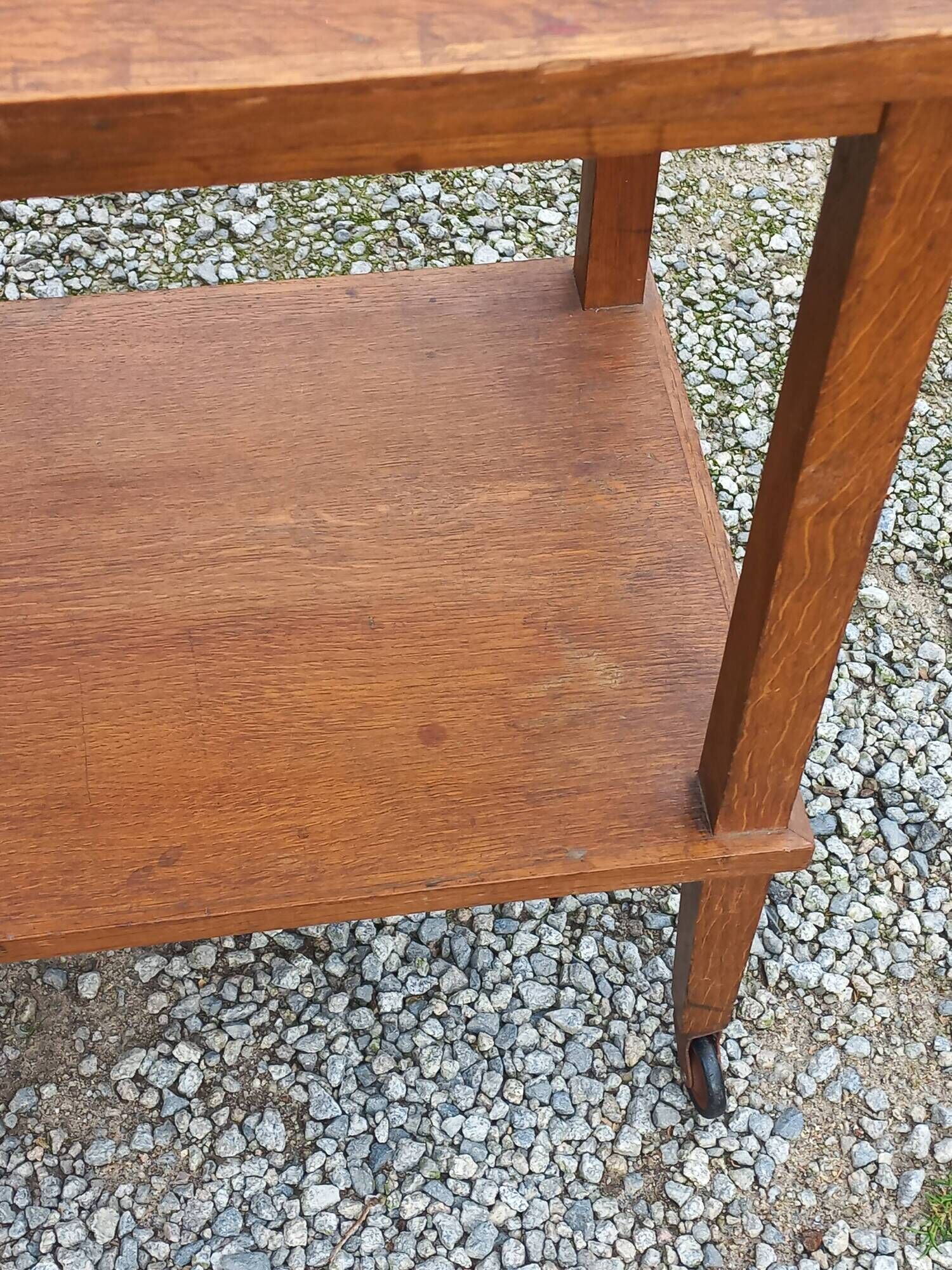 Pair of vintage 50s oak side tables
