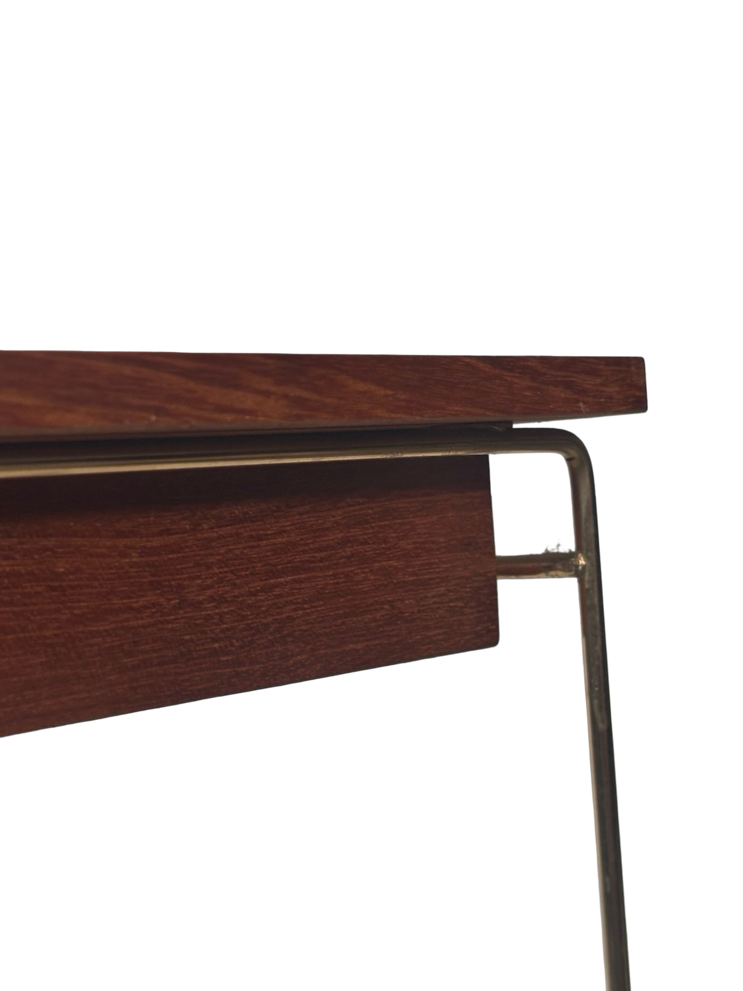 Vintage Floating Wall Shelf With Drawer, Teak String Rack 60's Design