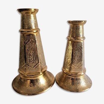 Lot de 2 bougeoirs orientaux