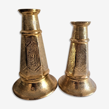 Set of 2 oriental candle holders