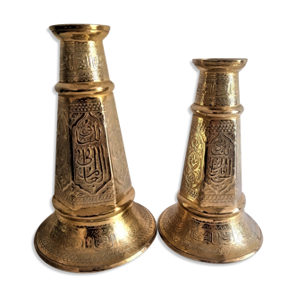 Set of 2 oriental candle holders