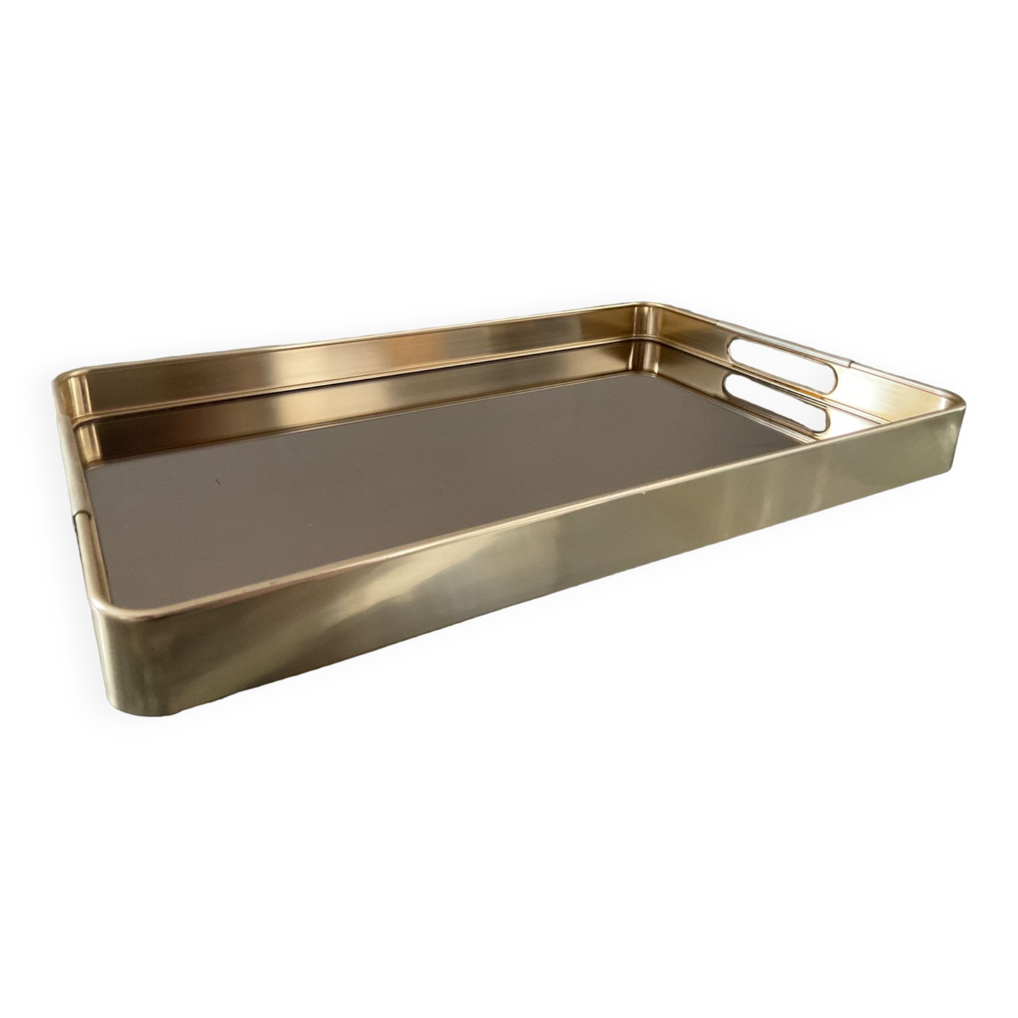 Vintage MB Italy tray in brass and mirror