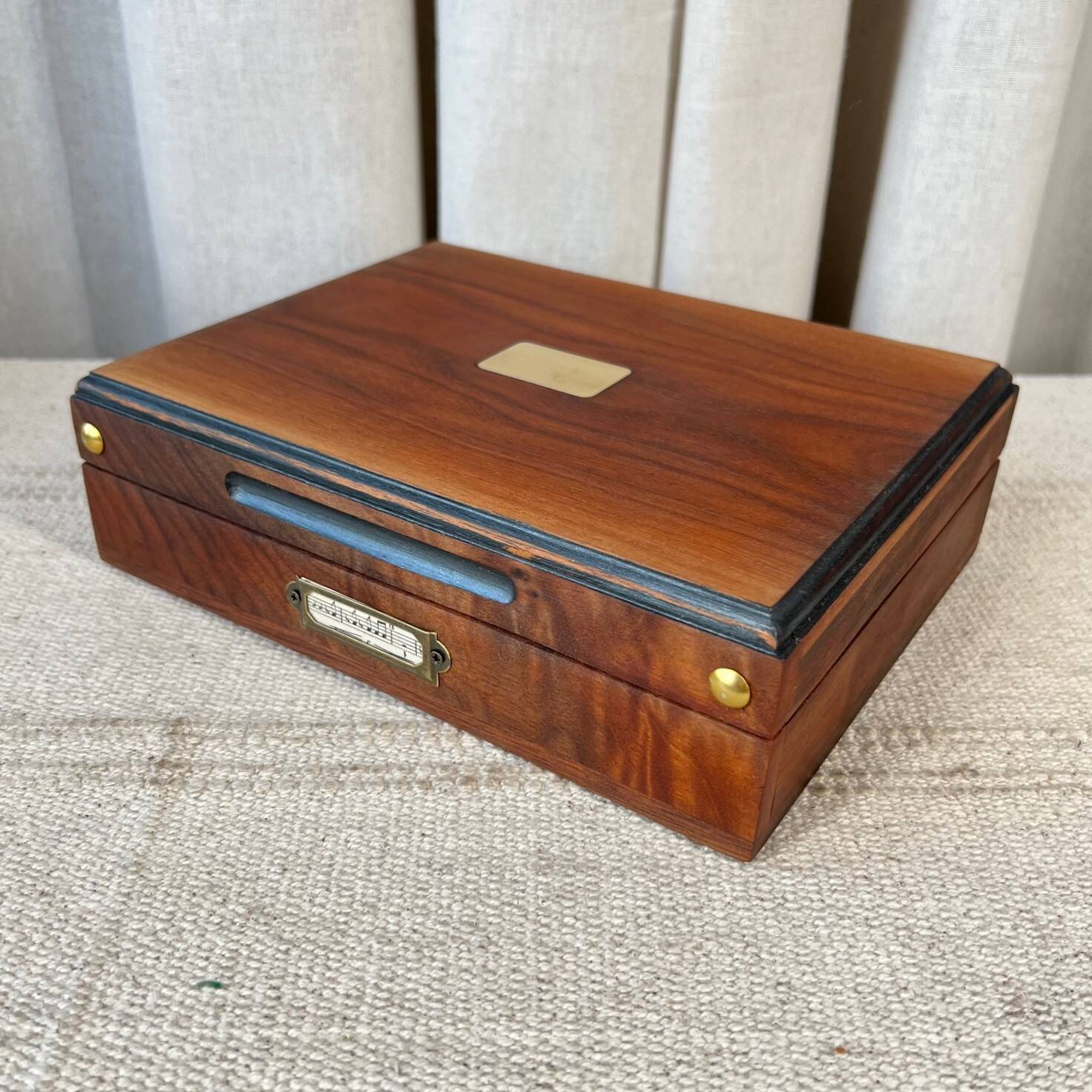 Wooden and brass box