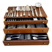 Ménagère en coffret de style art nouveau en métal argenté