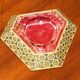Antique Persian ashtray with triangular glass tray.