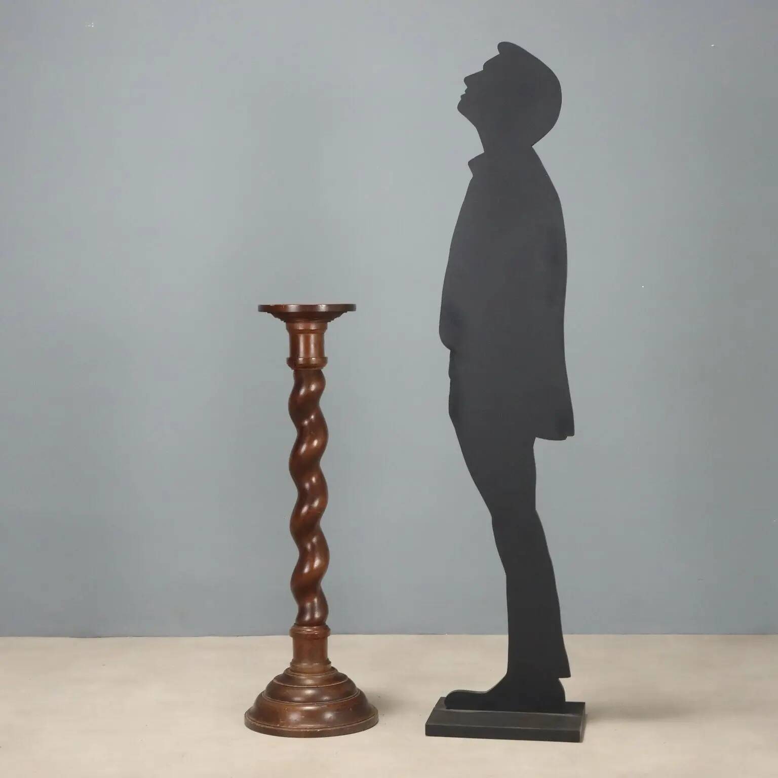 Column, ancient walnut pedestal, Italy, late 19th century
