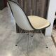 Fibreglass chair with skai vinyl, DSR Eiffel, off-white, Eames, Herman Miller.