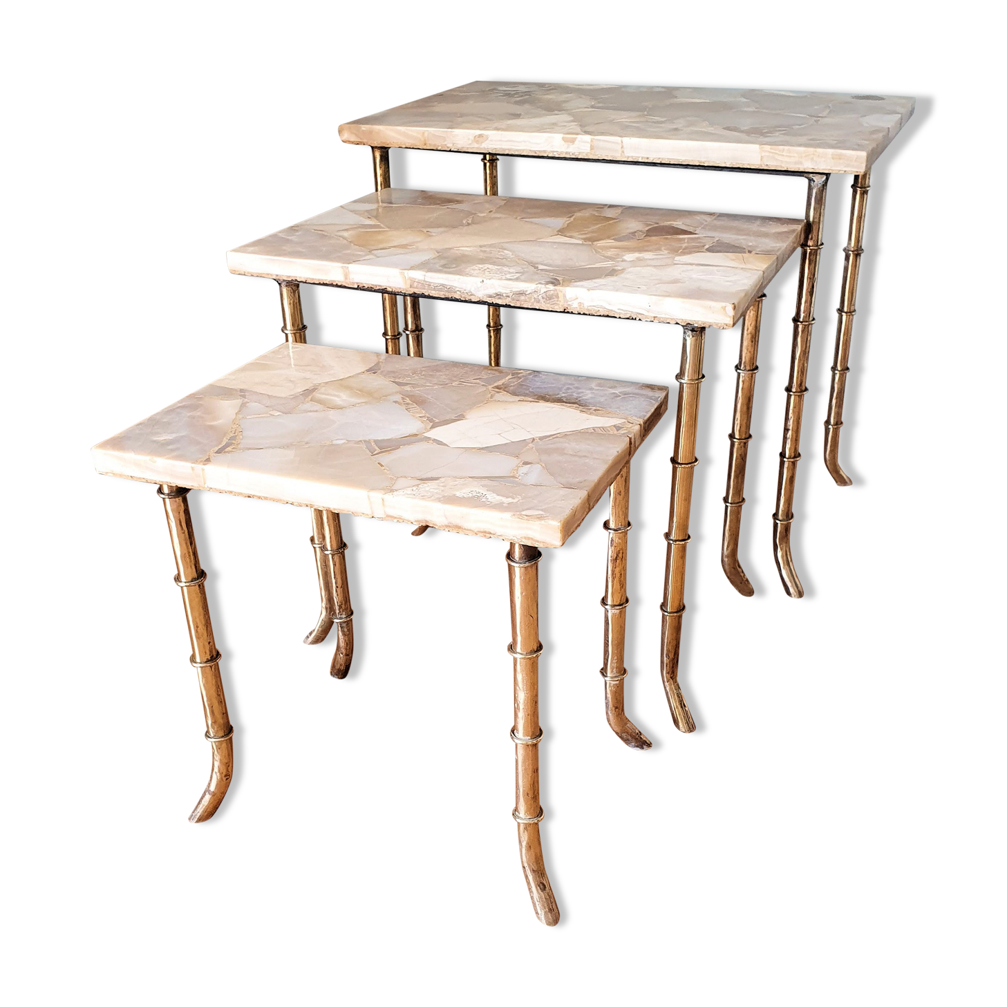 Brass and marble tables