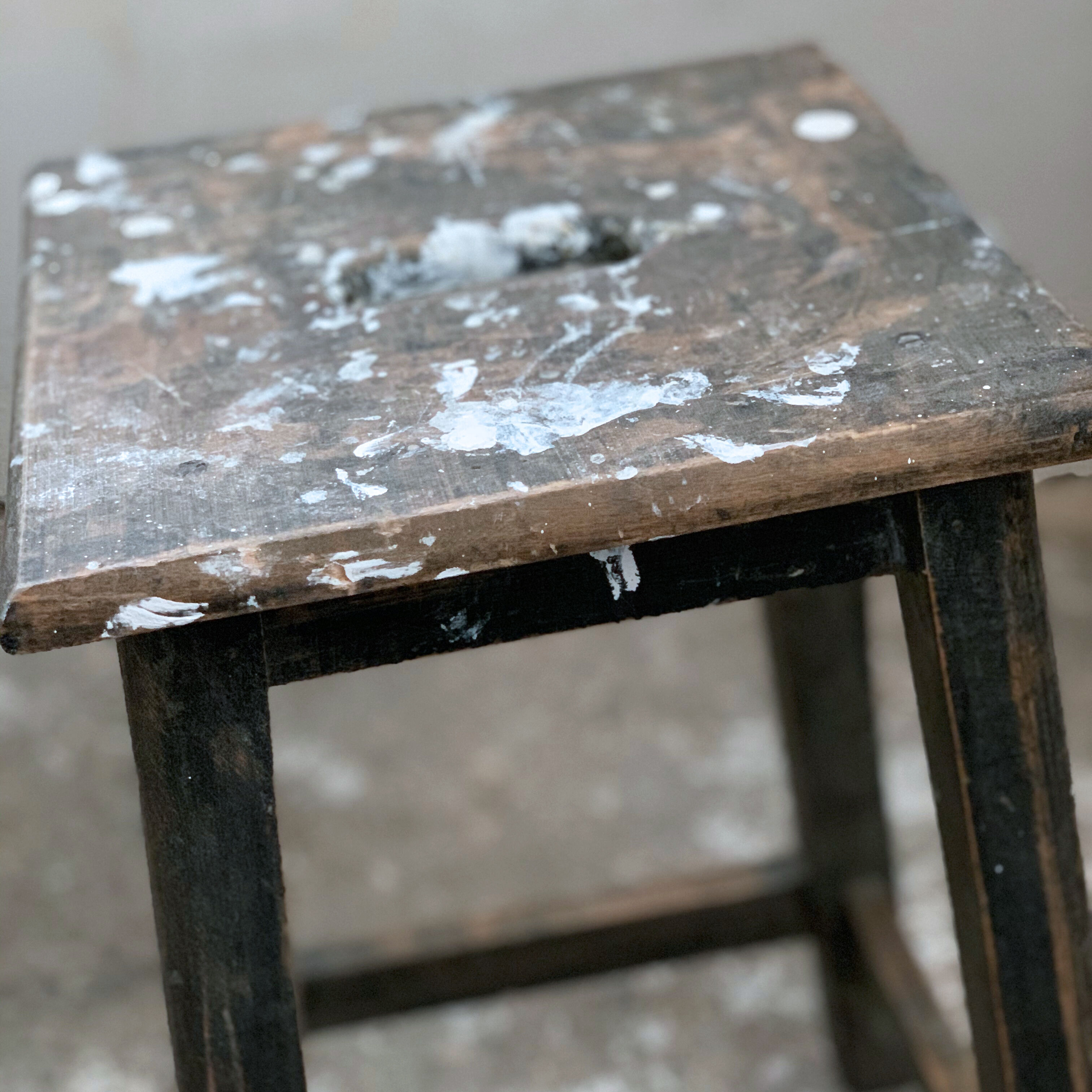 Wooden workshop stool