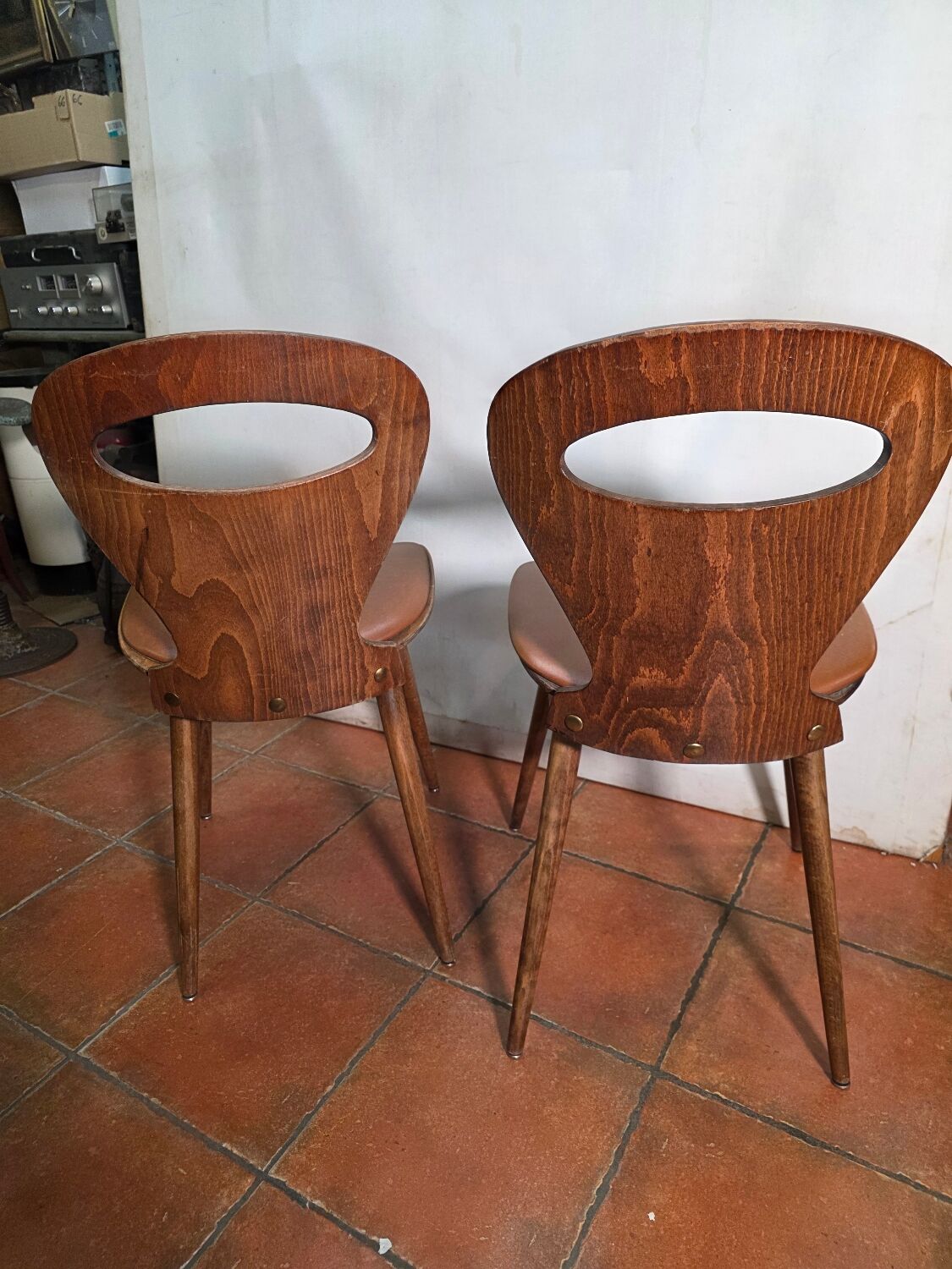 Paire de chaises bistrot "Fourmi" Baumann – Vintage 1960