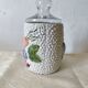 Old storage jar/sweet jar in majolica - vegetable decoration