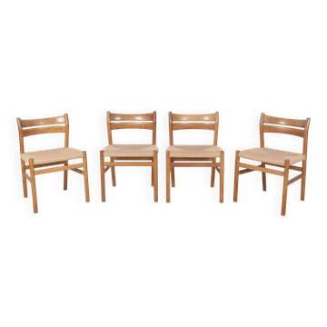 4x Chaise de salle à manger en chêne Børge Mogensen BM1, années 1950, Danemark