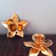 Brass flower candlesticks, 1970.