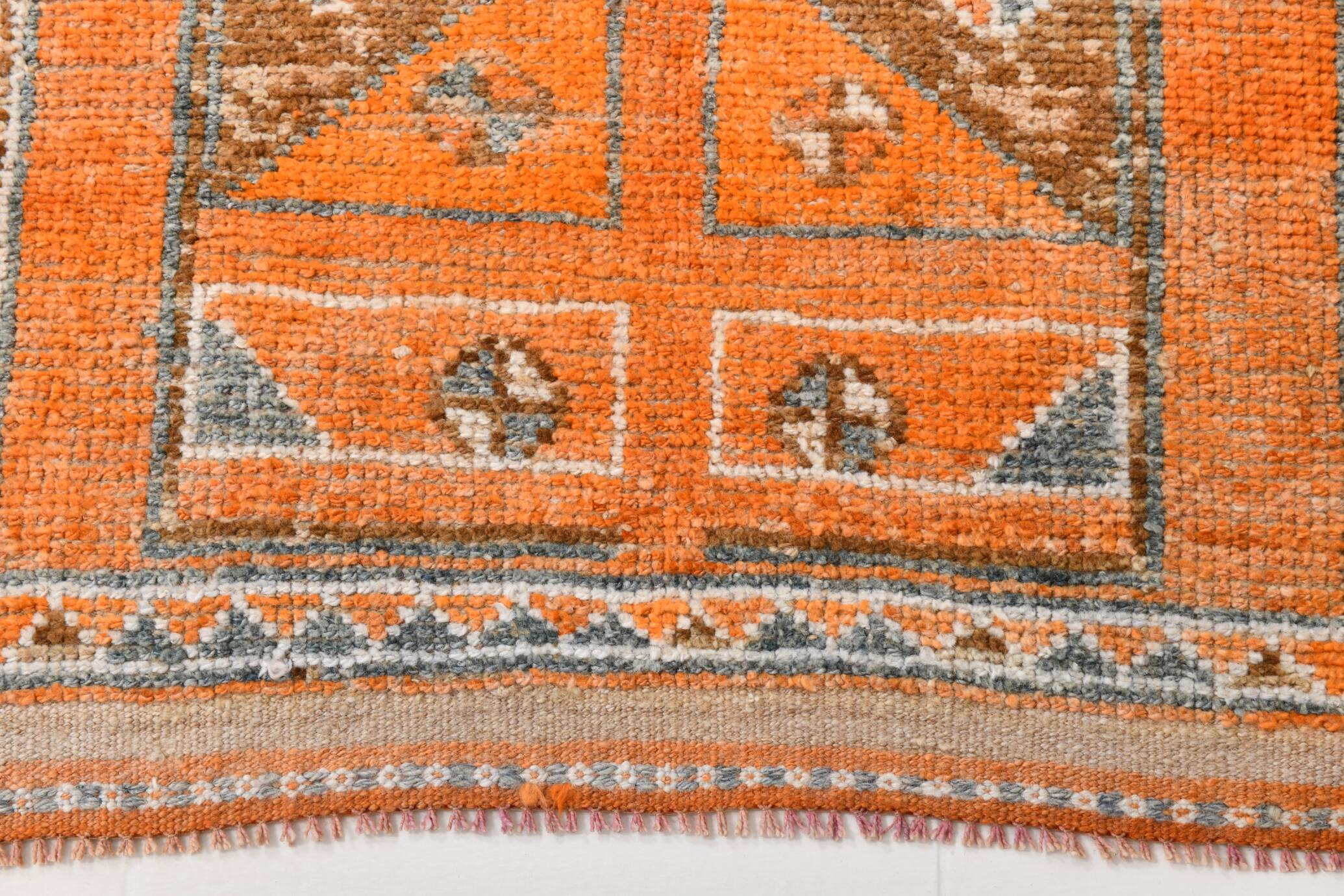 3x12 Rug For Laundry Orange Turkish Vintage Runner Rug, 95x370Cm SK 22033