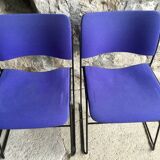 Set of 6 blue Howe 40/4 stacking chairs by David Rowland